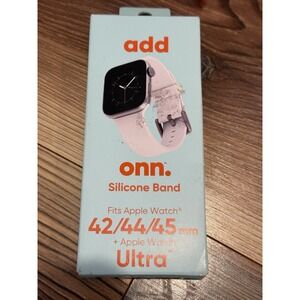 Onn Add Apple 42/44/45mm Ultra Silicone Watch Band White